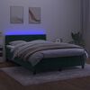 vidaXL Boxspring met matras en LED fluweel donkergroen 140x190 cm