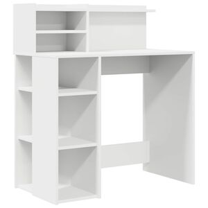 vidaXL Bureau Wit Bewerkt hout 90 x 48 x 101,5 cm