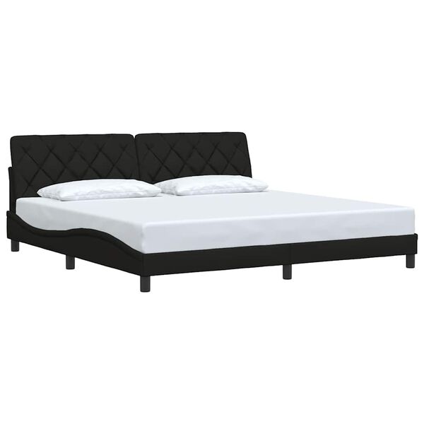 vidaXL Bedframe zonder matras stof zwart 200x200 cm