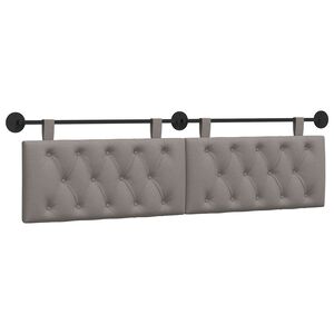 vidaXL Hangend hoofdbord Taupe Stof