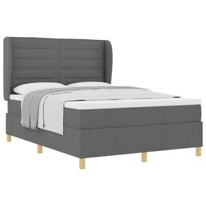 vidaXL Boxspringbed met Matras Donkergrijs 90x190 cm Donkergrijs Stof
