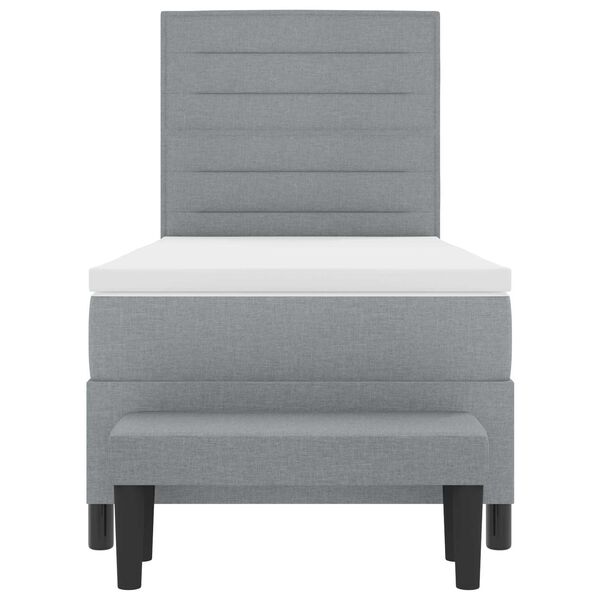vidaXL Boxspringbed met matras Lichtgrijs 90 x 190 cm Stof
