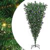 vidaXL Ondersteboven Kunst Kerstboom met Ballenset Groen 210 cm PVC