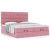 vidaXL Ottoman bed met matrassen 200x200cm fluweel roze