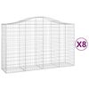 vidaXL Schanskorven 8 st gewelfd 200x50x120/140 cm ijzer