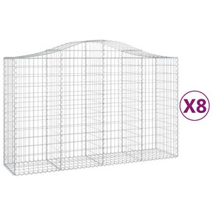 vidaXL Schanskorven 8 st gewelfd 200x50x120/140 cm ijzer