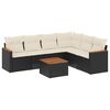vidaXL 7-delige Loungeset met kussens poly rattan zwart