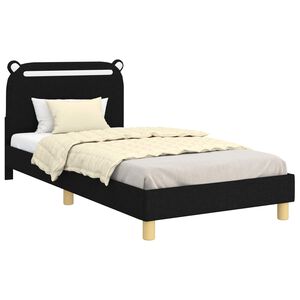 vidaXL Bedframe voor kinderen met hoofdbord Zwart 90 x 200 cm Stof