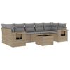 vidaXL 8-delige Loungeset met kussens poly rattan beige