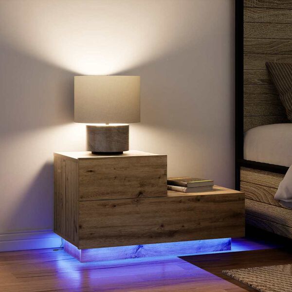 vidaXL Nachtkastje Artisan Eiken 70 x 36 x 40,5 cm Bewerkt hout