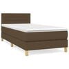 vidaXL Boxspring met matras stof donkerbruin 100x200 cm