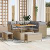 vidaXL Tuin Sofa Set met kussen met opslag 8 pcs beige en lichtgrijs