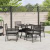 vidaXL Tuin eettafelset 5 pcs Zwart poly rattan