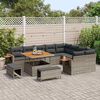 vidaXL Tuinbankenset 12 pcs Grijs Poly rattan en gepoedercoat staal