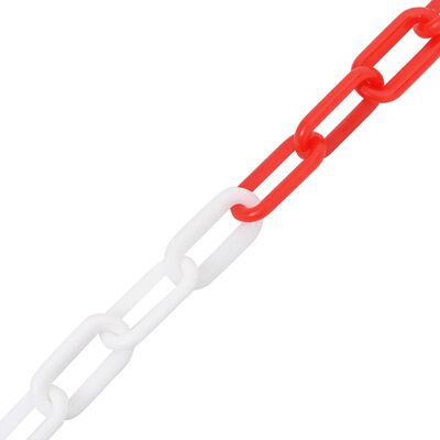 vidaXL Veiligheidsketting Ø 4 mm 30 m kunststof rood en wit