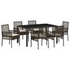 vidaXL Tuin eettafelset 7 st Bruin poly rattan