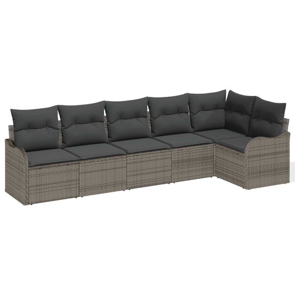 vidaXL Tuin Sofa Set Grijs poly rattan