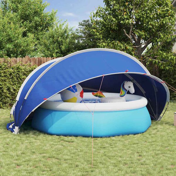 vidaXL Pooldome Blauw 430 x 430 x 210 cm 185T polyester met PU-coating
