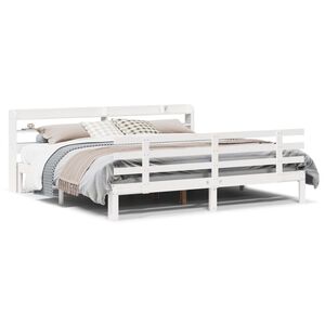 vidaXL Bedframe met hoofdeinde zonder matras 180x200 cm wit