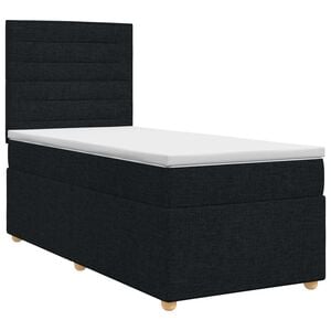 vidaXL Boxspringbed met matras met hoofdeinde Zwart 80 x 200 cm Stof