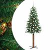 vidaXL Slanke Kerstboom Groen 180 cm PVC en massief dennenhout