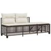 vidaXL 3-delige Loungeset met kussens poly rattan bruin