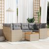 vidaXL 7-delige Loungeset met kussens poly rattan gemengd beige