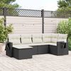 vidaXL 6-delige Loungeset met kussens poly rattan zwart