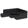 vidaXL Tuin Sofa Set met kussen met opslag 9 pcs Zwart poly rattan