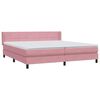 vidaXL Boxspring met matras fluweel roze 180x210 cm