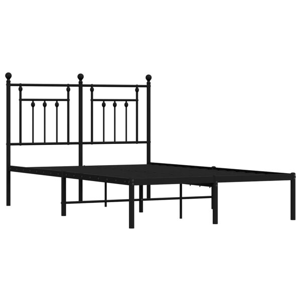 vidaXL Bedframe met hoofdbord metaal zwart 120x200 cm