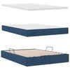 vidaXL Opbergbed met LED met matras met LED Blauw 140 x 190 cm Stof