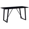 vidaXL Eettafel 140x70x75 cm gehard glas zwart