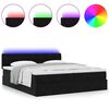 vidaXL Ottoman bed met matrassen en LED's 200x200cm fluweel zwart