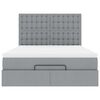 vidaXL Ottoman bed met matras en LED's 140x190cm stof lichtgrijs
