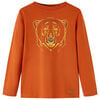 Kindershirt met lange mouwen 128 lichtroestkleurig