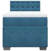 vidaXL Boxspring met matras fluweel donkerblauw 100x200 cm