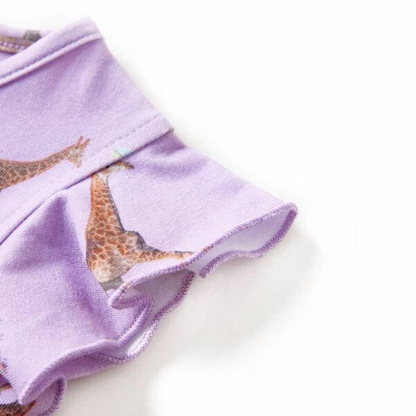 Kinderjurk met mouwen met ruches en trekkoord 116 lila