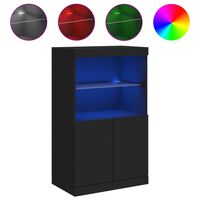 vidaXL Dressoir met LED-verlichting 60,5x37x100 cm zwart