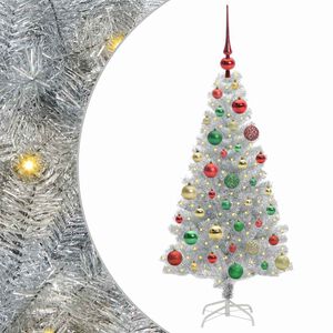 vidaXL Kerstboom met 150 LED met standaard Zilver 120 cm PET