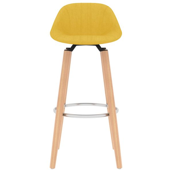 vidaXL Barkrukken 2 st stof mosterdgeel