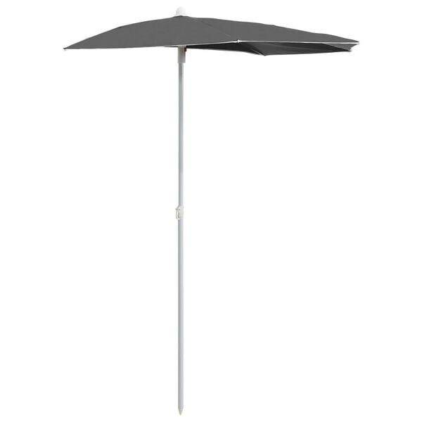 vidaXL Parasol half met paal 180x90 cm antracietkleurig