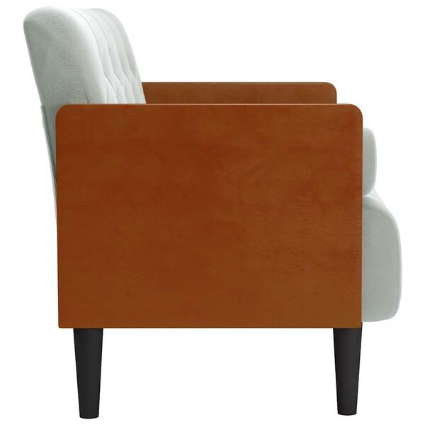 vidaXL Loveseat bank met bolsters kussens lichtgrijs 110 cm fluweel