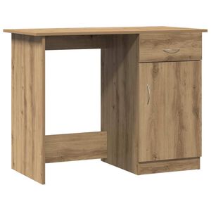 vidaXL Bureau 100x50x76 cm bewerkt hout artisanaal eikenkleur