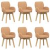 vidaXL Draai Eetstoelen 6 pcs Boucl&eacute; Beige 54 x 58 x 87 cm