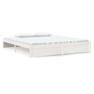 vidaXL Bedframe massief hout wit 180x200 cm
