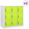 vidaXL Lockerkasten 2 st 90x45x92,5 cm staal lichtgrijs en groen
