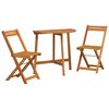 vidaXL Bistroset 3 pcs Olie naturel Massief Acaciahout