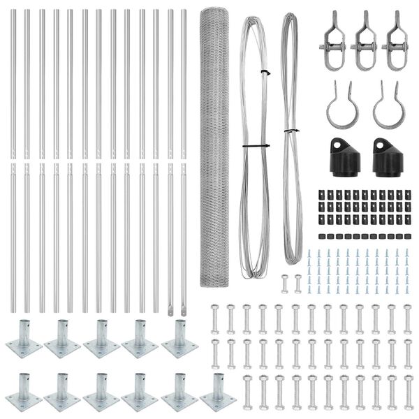 vidaXL Afrasteringspaal Zilver 25 x 1,6 m (25 mm gaas) Staal