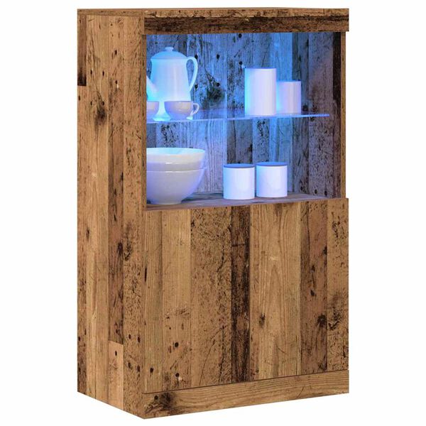 vidaXL LED Sideboard Bruin 60 x 37 x 100 cm Bewerkt hout